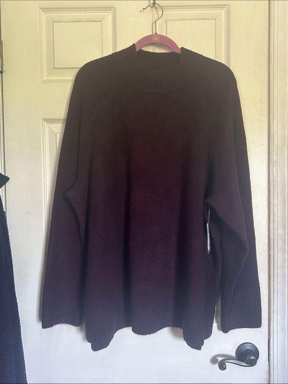 NWT Nine West midnight grape raglan sleeve high neck sweater size 3X - Picture 2 of 6